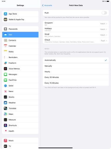 If you turn off the function, press the required setting.