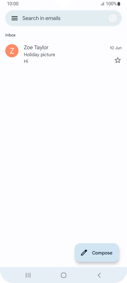 Press the email account icon.