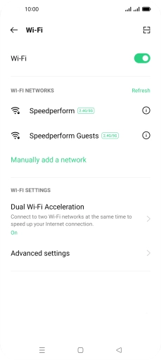 Press the required Wi-Fi network.