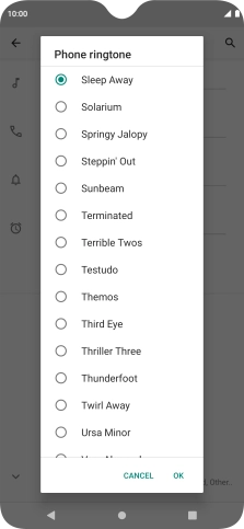 Once you've found a ring tone you like, press OK.