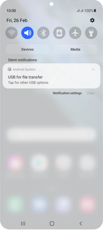 Press Tap for other USB options..