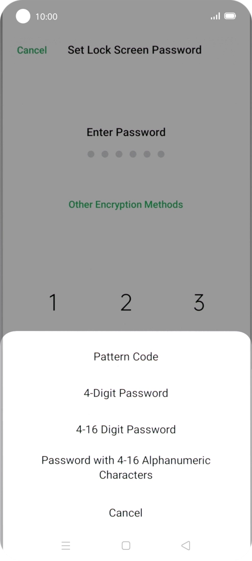 Press the required phone lock code and follow the instructions on the screen to create an additional phone lock code.