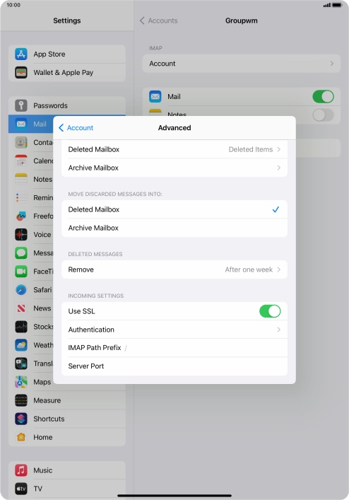 Press the indicator next to 