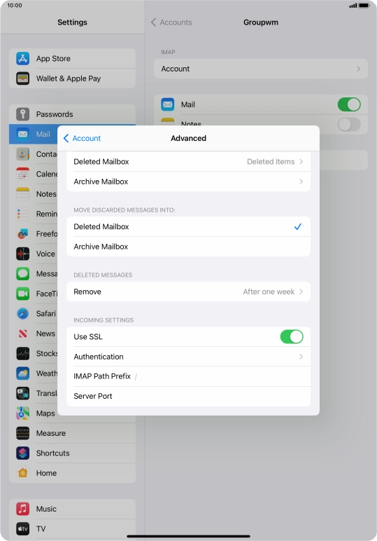 Press the indicator next to 