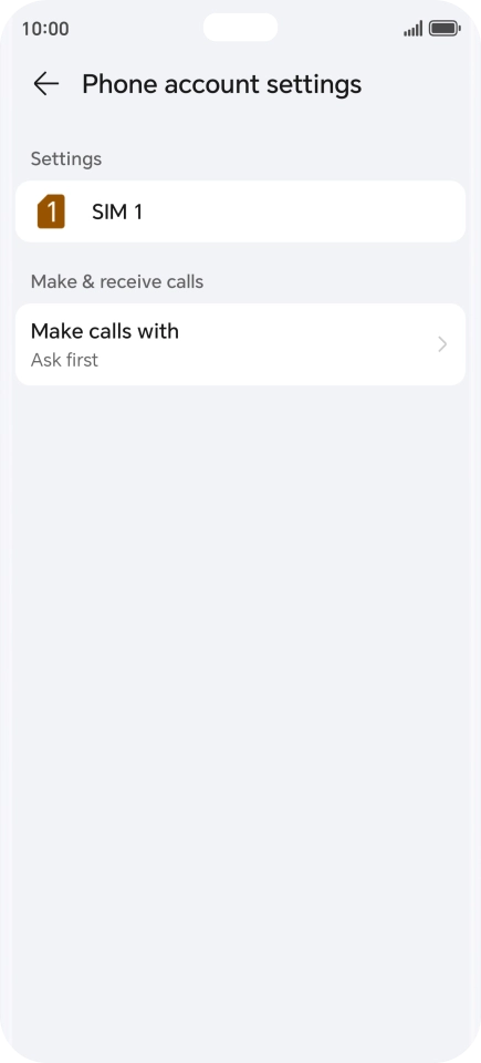 Press the name of the SIM.