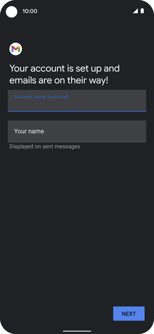 Press Your name and key in the required sender name.
