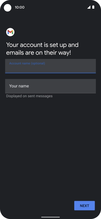Press Your name and key in the required sender name.