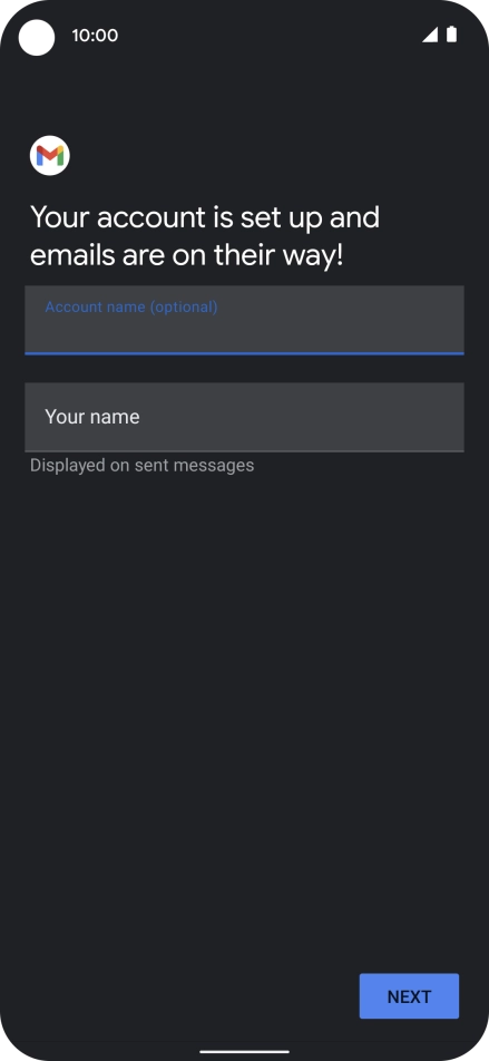 Press Your name and key in the required sender name.