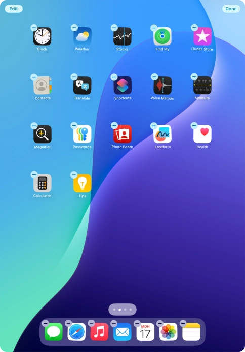 Press the home screen icon.