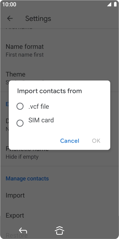 Press SIM card.