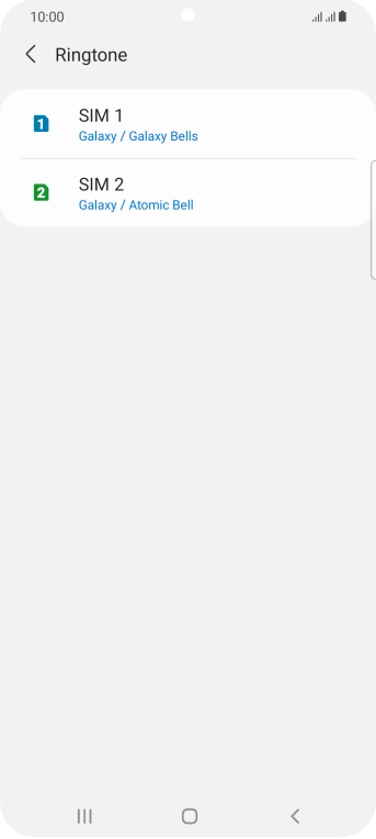 Press the required SIM.