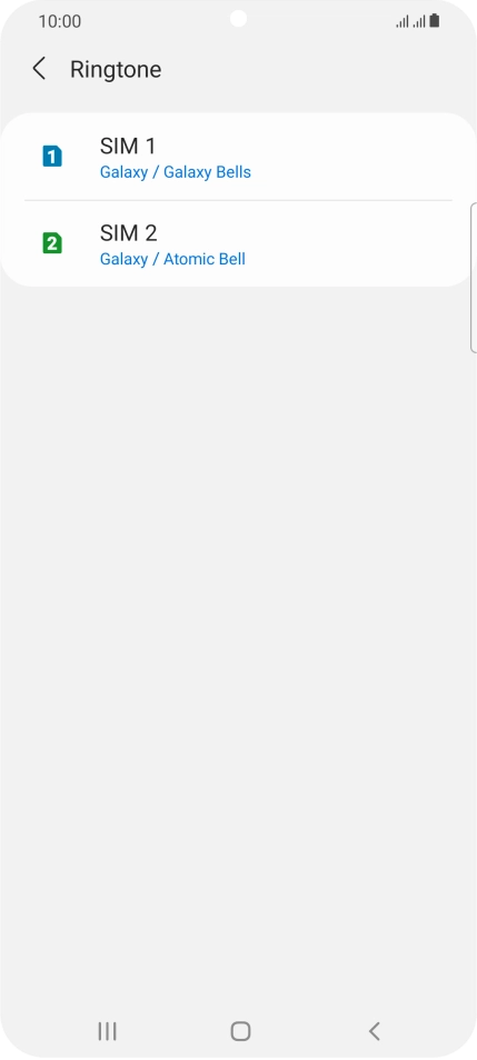 Press the required SIM.