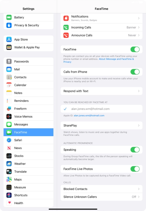 Press Blocked Contacts.