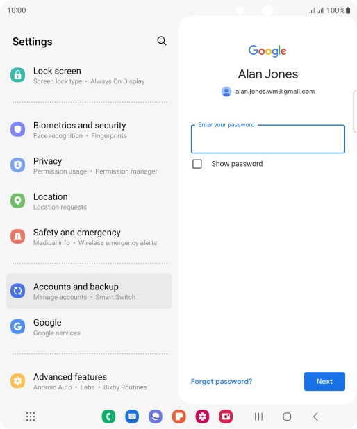 Press the field below 
