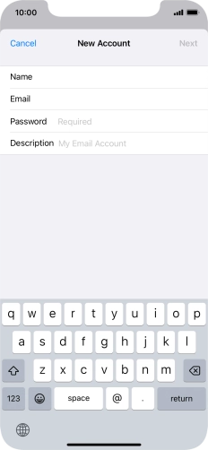 Press Password and key in the password for your email account.