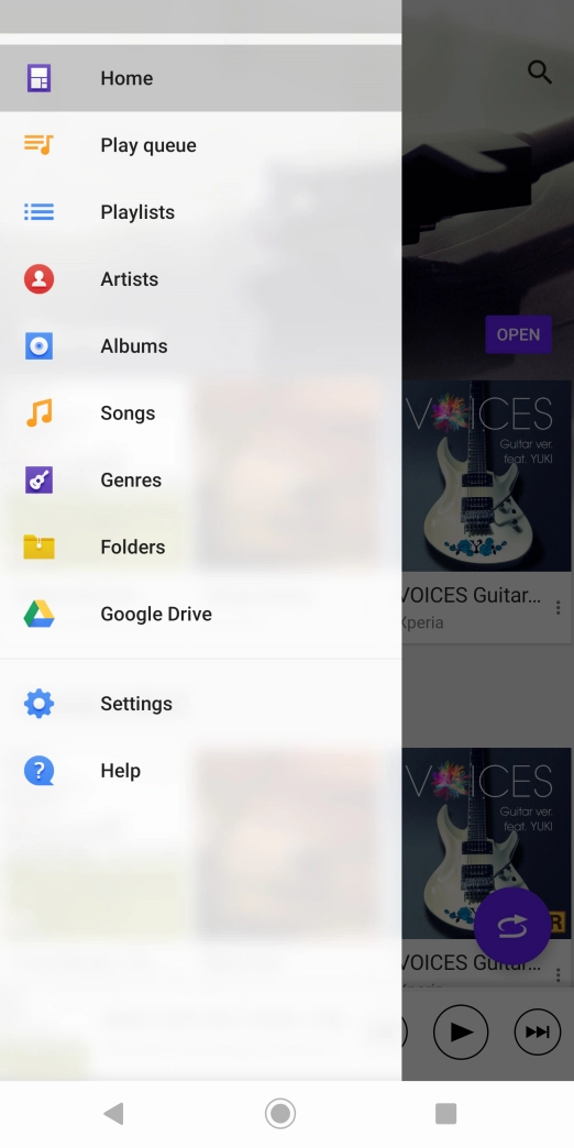 Press the required category and go to the required audio file.