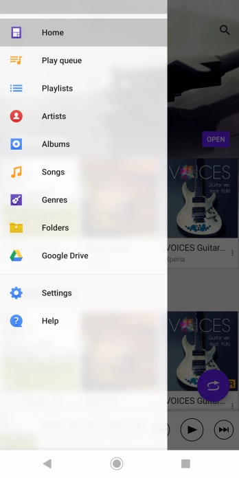Press the required category and go to the required audio file.