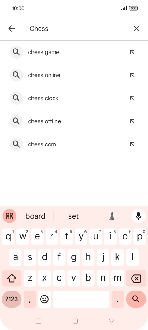 Key in the name or subject of the required app and press the search icon.