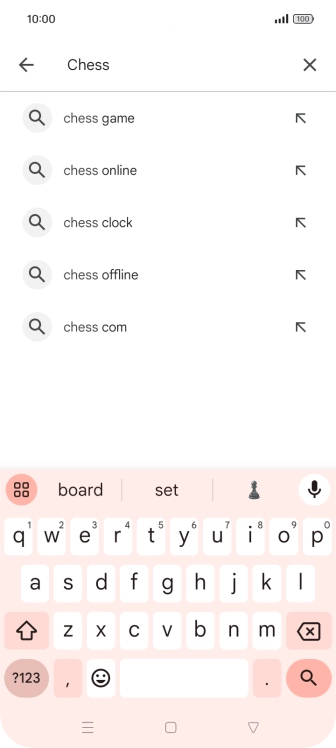 Key in the name or subject of the required app and press the search icon.