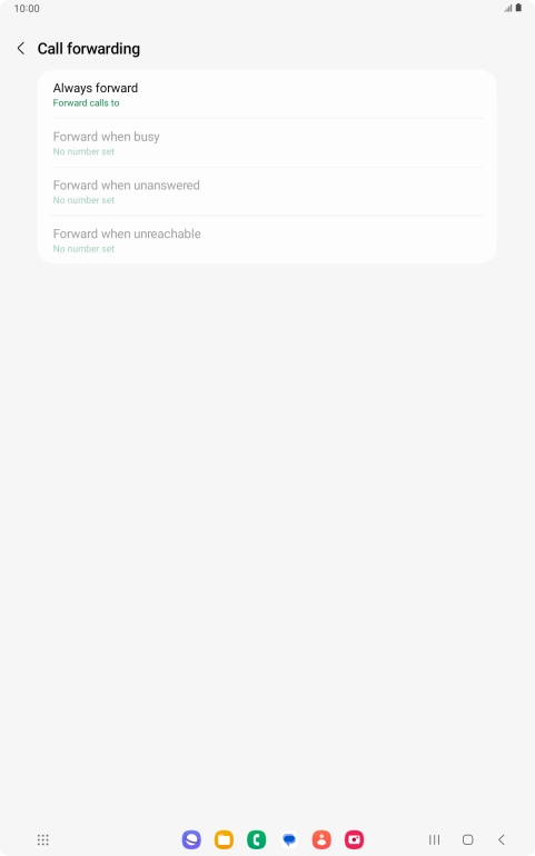 Press the required divert type.