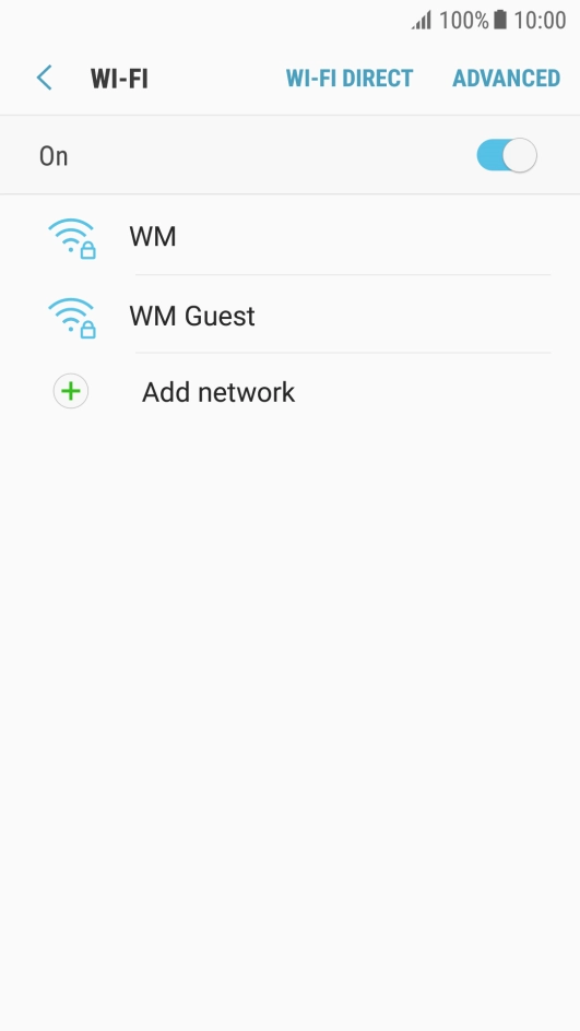 Press the required Wi-Fi network.