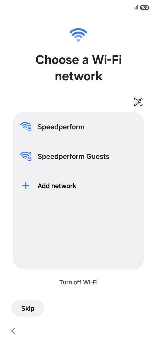 Press the required Wi-Fi network.