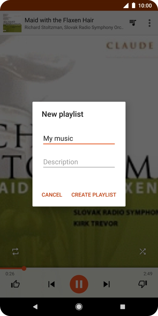 Key in a name for the playlist and press CREATE PLAYLIST.