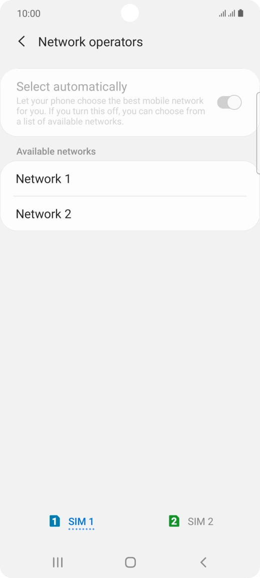 Press the required network.