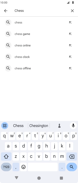 Key in the name or subject of the required app and press the search icon.