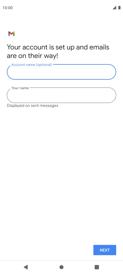 Press Your name and key in the required sender name.
