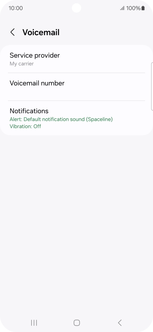 Press Voicemail number.
