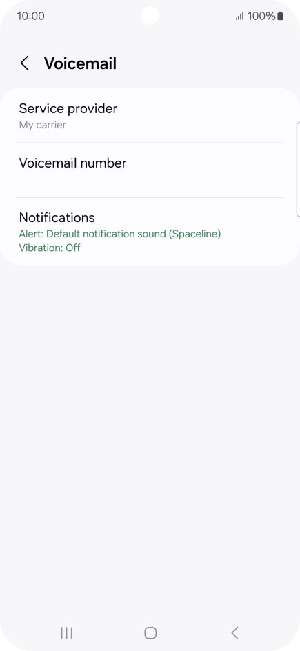Press Voicemail number.