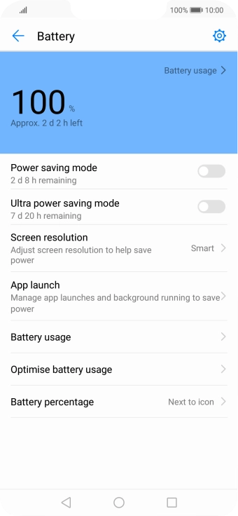 Press the indicator next to the required setting to turn on the function.