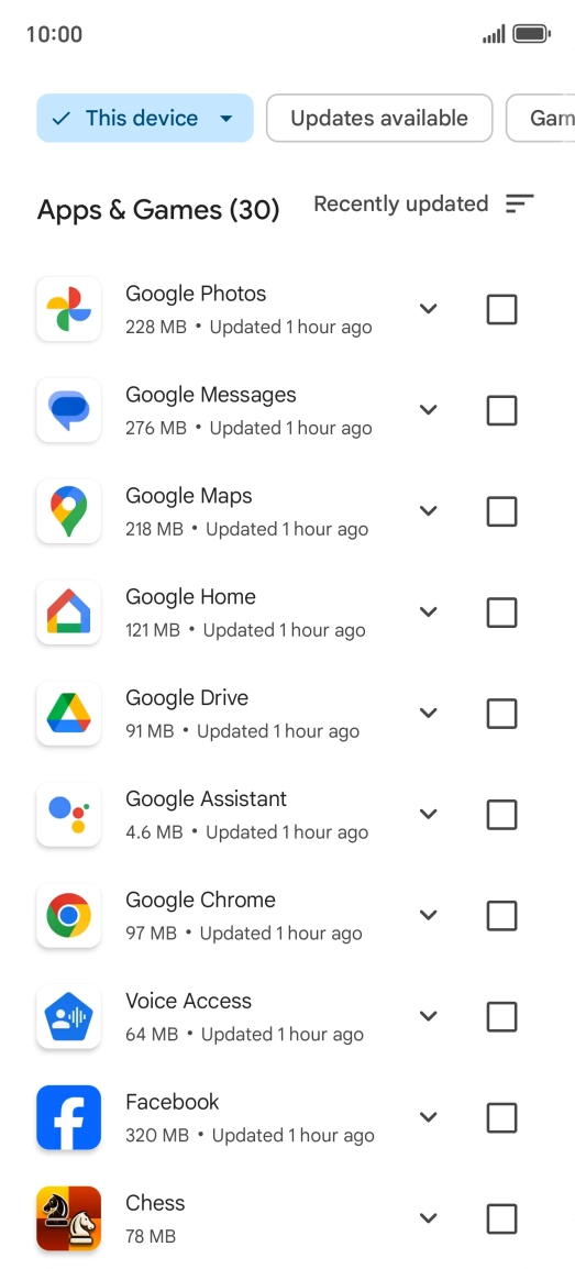 Press the required app.
