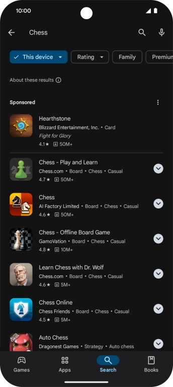 Press the required app.