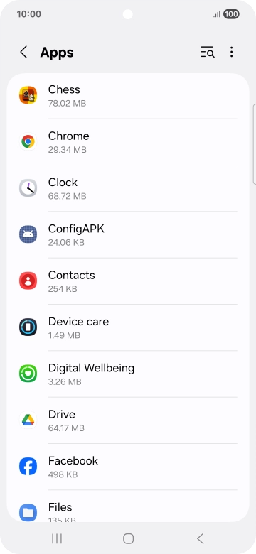 Press the required app.