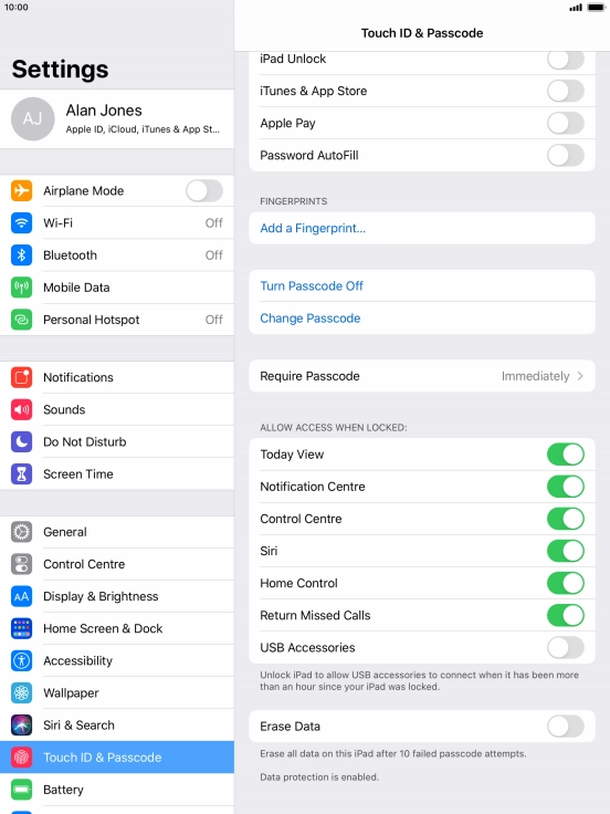 Press the indicator next to 