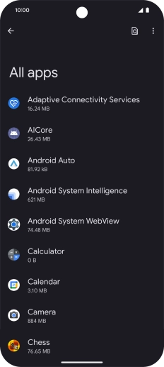 Press the required app.
