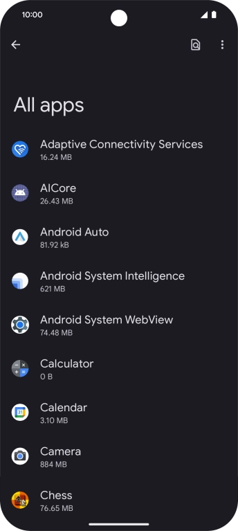 Press the required app.