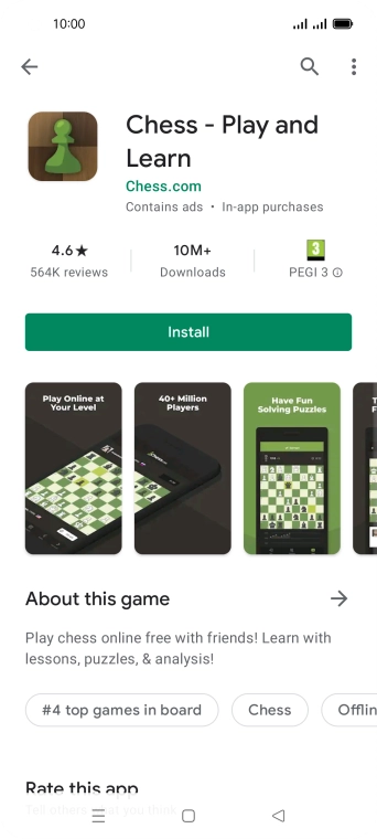 Press Install and follow the instructions on the screen to install the app.