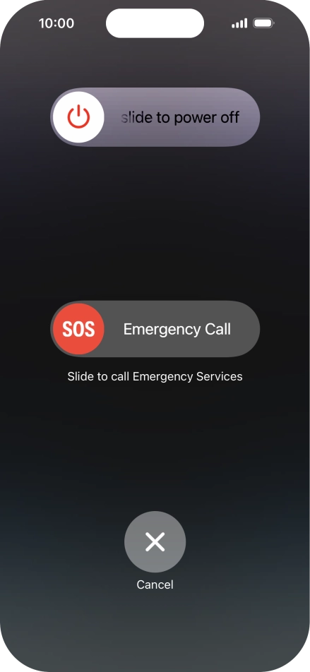 Press and drag the power off icon right.