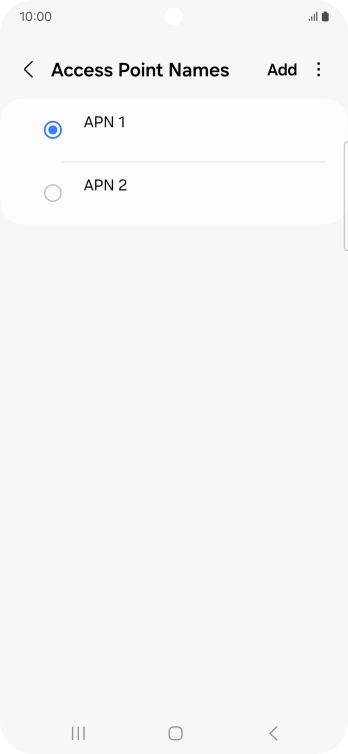 Press the field next to the data connection to activate it.