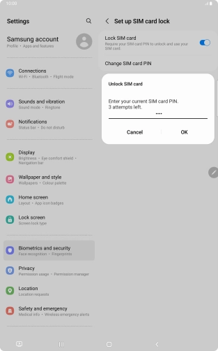 Key in your PIN and press OK. The default PIN is 1111.