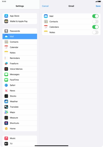 If this screen is displayed, you email account has been recognised and set up automatically. Follow the instructions on the screen to key in more information and finish setting up your tablet.