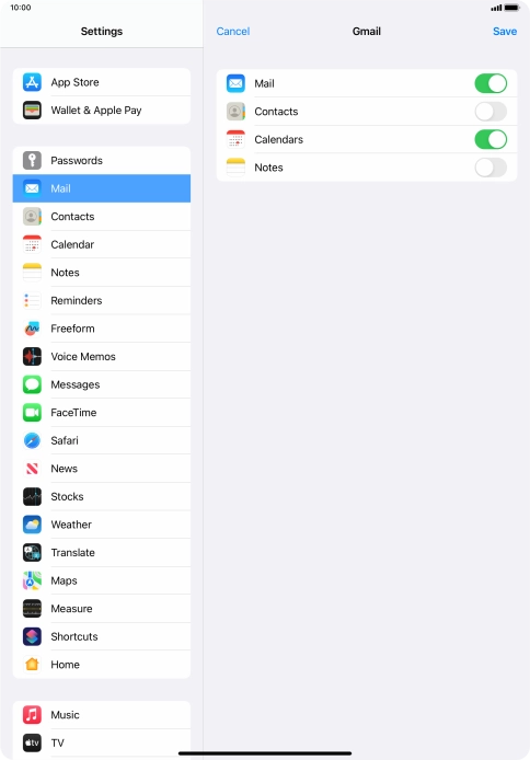 If this screen is displayed, you email account has been recognised and set up automatically. Follow the instructions on the screen to key in more information and finish setting up your tablet.