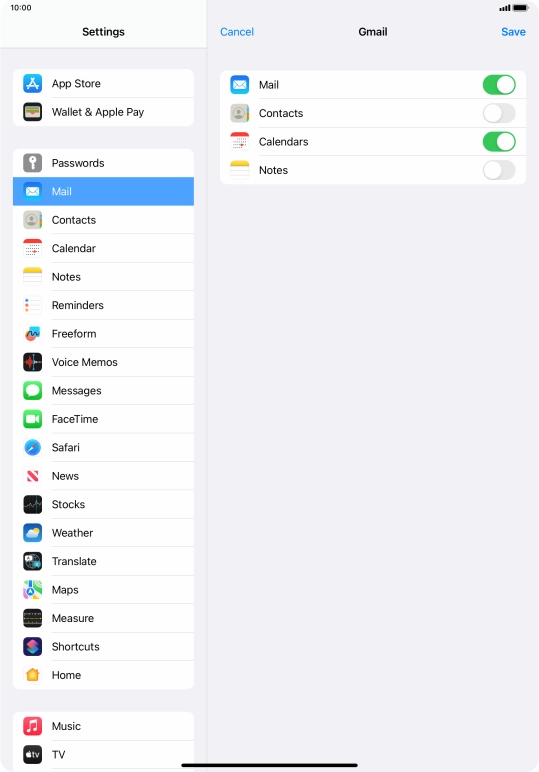 If this screen is displayed, you email account has been recognised and set up automatically. Follow the instructions on the screen to key in more information and finish setting up your tablet.