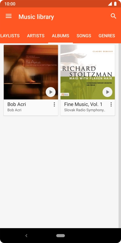 Press the required category and go to the required audio file.
