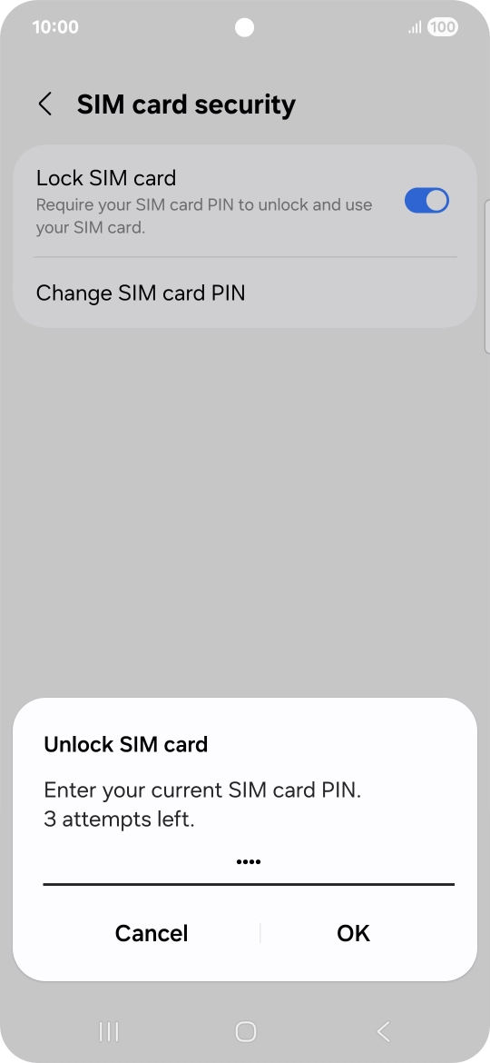 Key in your PIN and press OK. The default PIN is 1111.