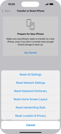 Press Reset Network Settings.