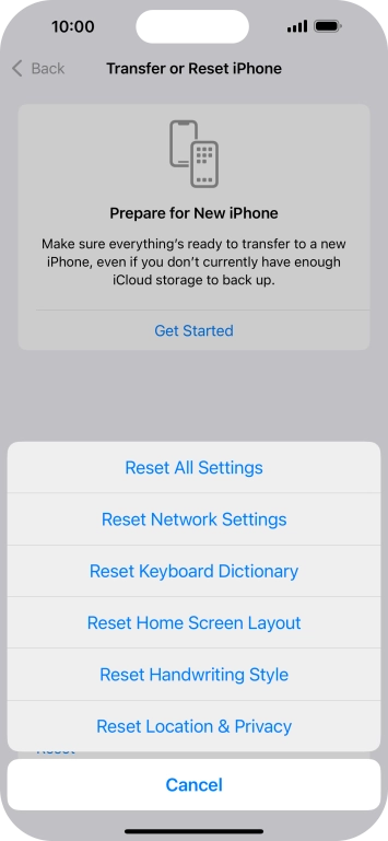Press Reset Network Settings.